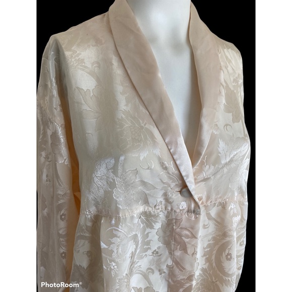 Vintage Victorias Secret Gold Label Jacquard Satin Sleep Shirt Gown M/L - Picture 7 of 8